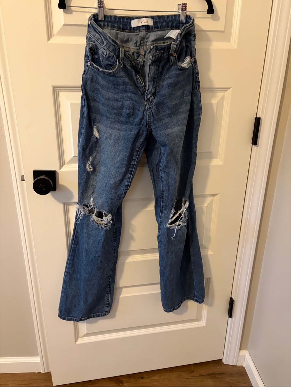 KanCan Distressed Medium Blue Flare Jeans